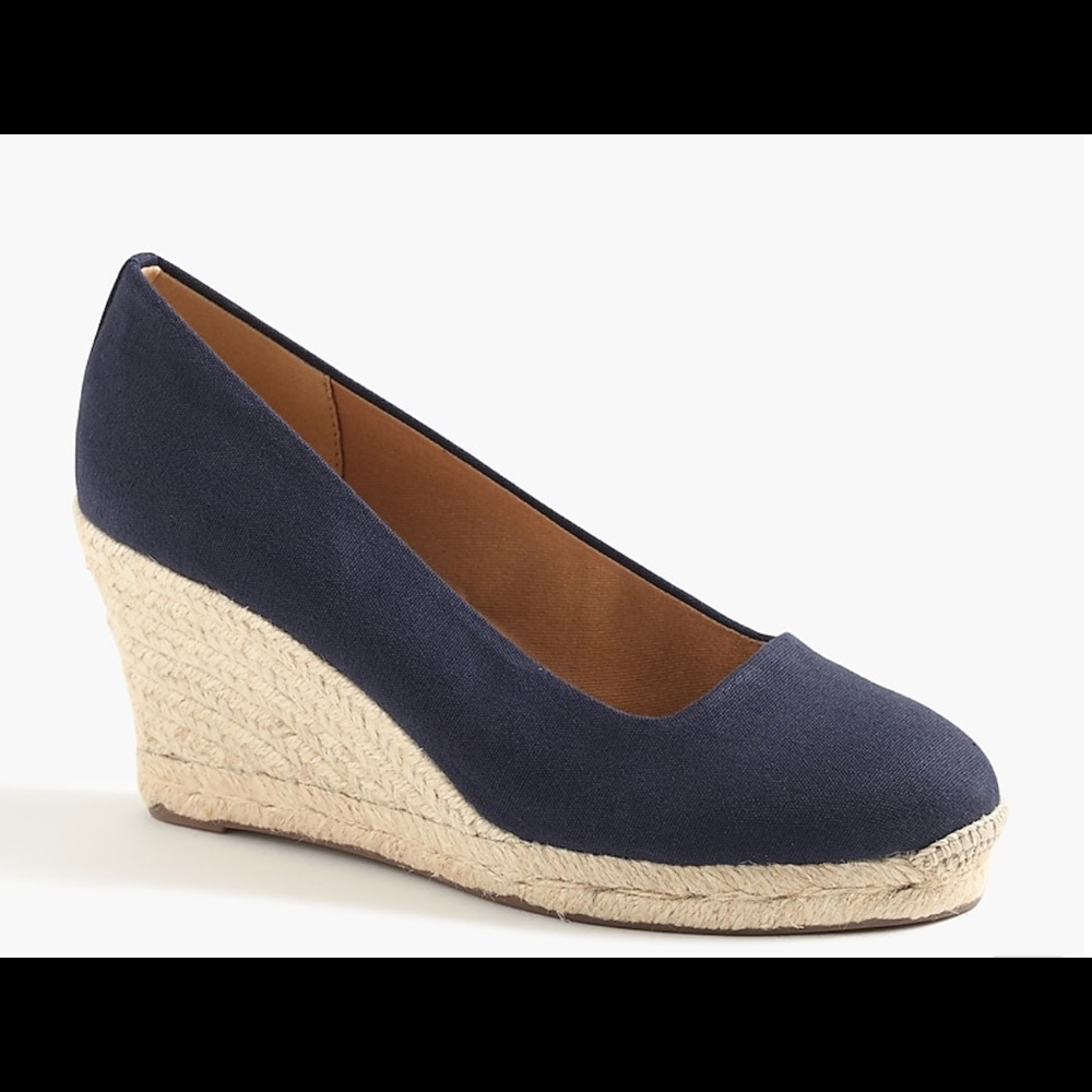 J. Crew Canvas Navy Espadrille NWOT